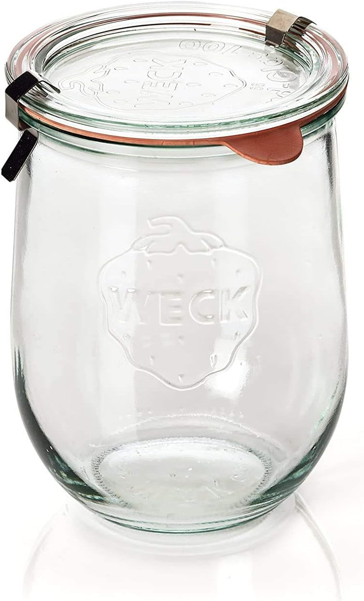 Weck Jars - Tulpengläser 1 Liter Sauerteig-Startergläser Grosse Gläser für Sauerteig Tulpenglas mit