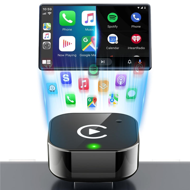 2026 Update 2-IN-1 Wireless CarPlay & Android Auto Adapter, Kabelloses CarPlay für iPhone & Android,