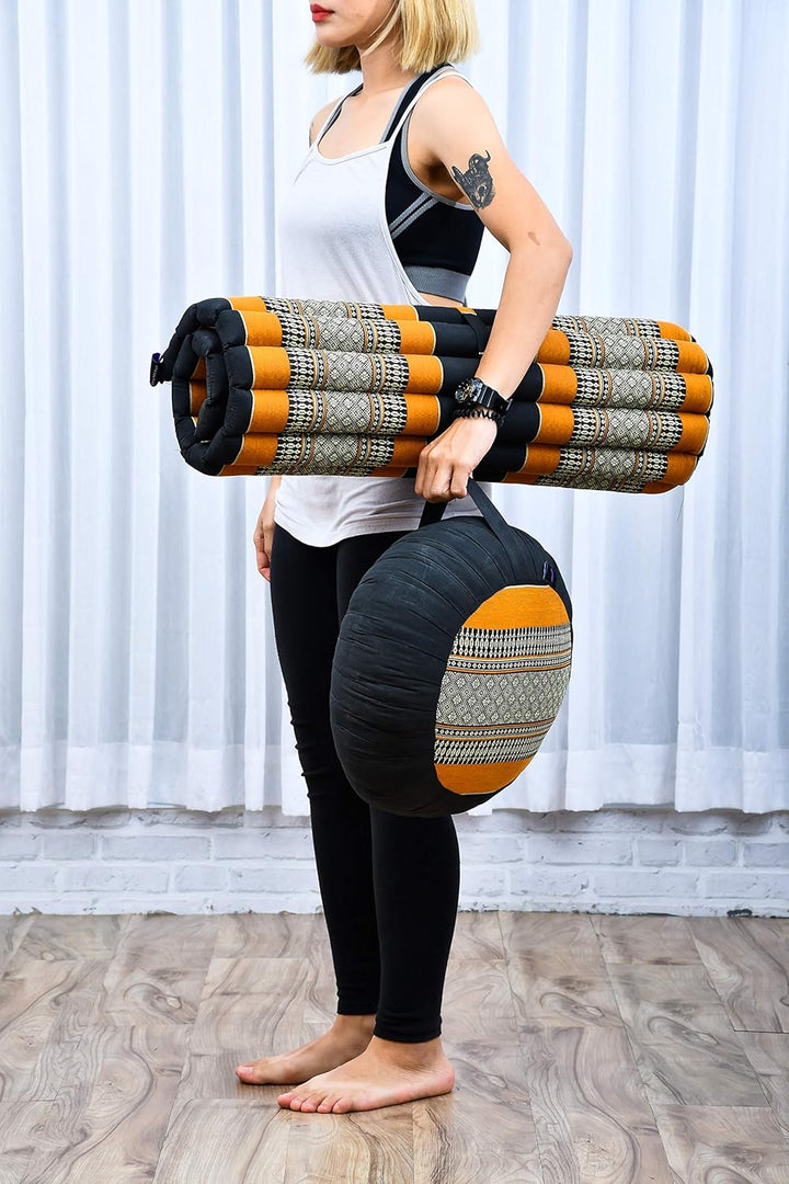 Leewadee Meditationskissen Set Sitzkissen Rund Zafu Yoga Kissen Zabuton Yogakissen Meditationskissen