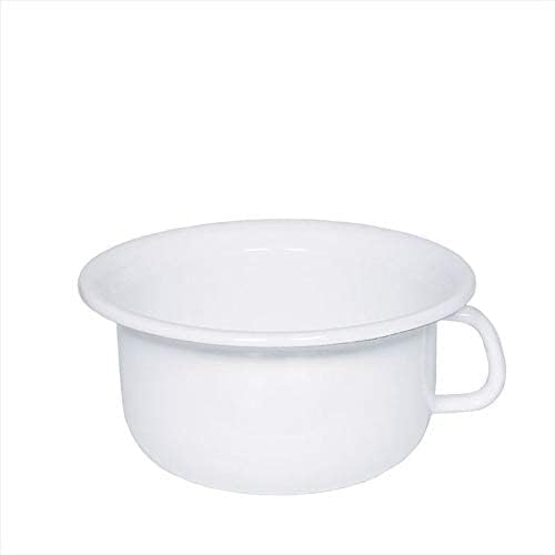 Riess, 0365-033, Nachttopf, CLASSIC-WEISS, Durchmesser 23 cm, Höhe 11.8 cm, Emaille, weiss, Chamber