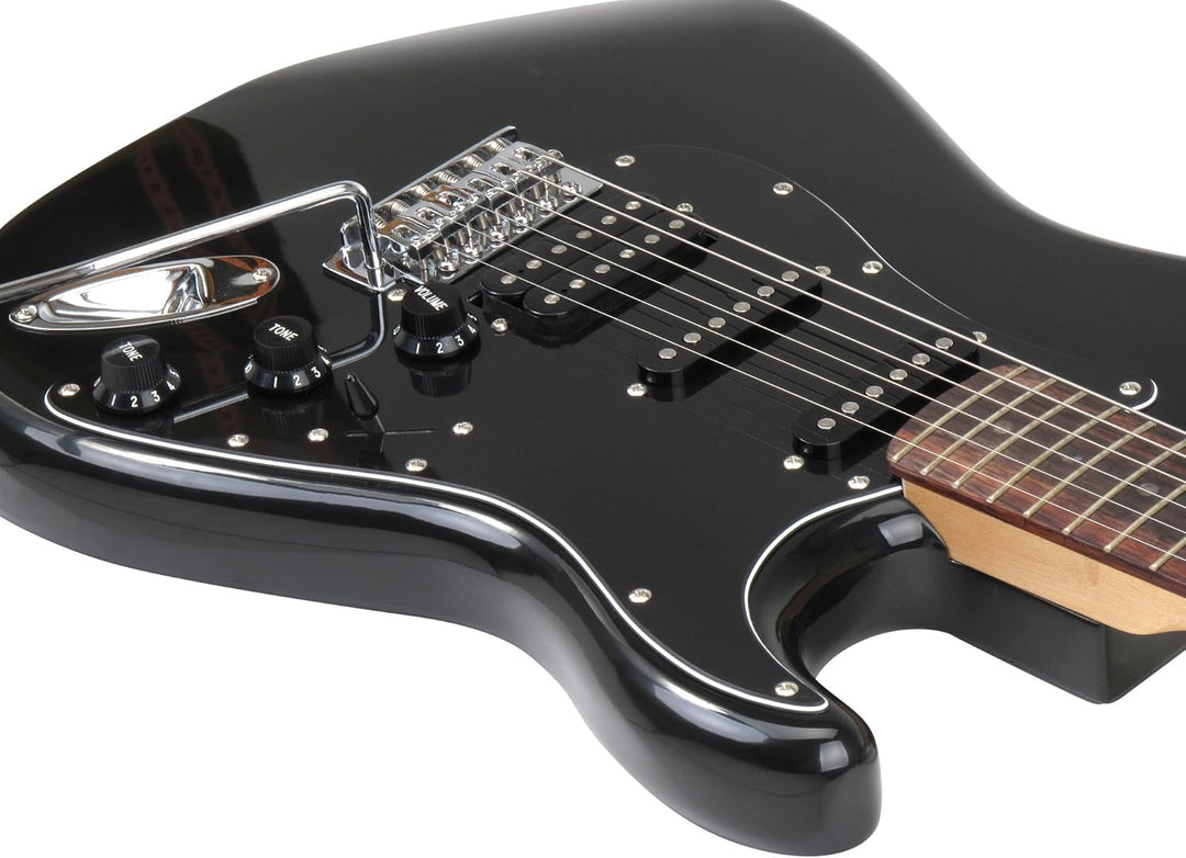 Rocktile Pro ST60-BK E-Gitarre schwarz (1 Humbucker, 2 Single Coils, 22 Bünde, Rosenholz Griffbrett,