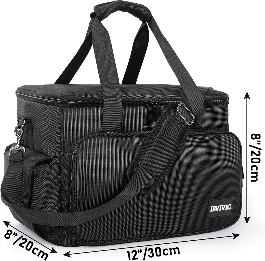 OUUTMEE DJ Tasche, DJ Cable File Bag, verstellbaren Trennwänden und Zwei separaten Taschen, 30x20x20