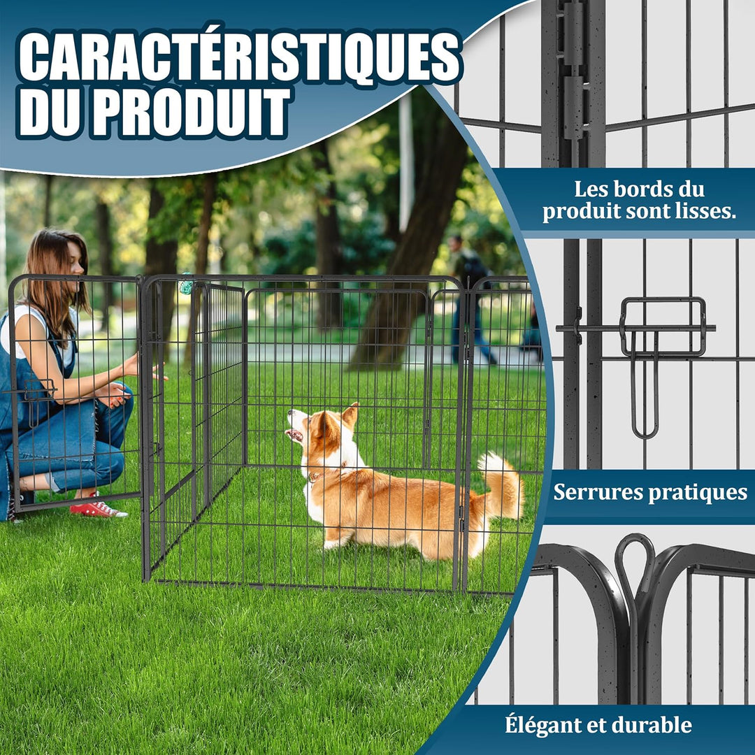 Qianruida Welpenlaufstall 80cm hoch Welpenauslauf Hundelaufstall Tierlaufstall Freilaufgehege für Hu