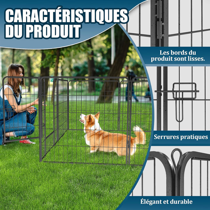 Qianruida Welpenlaufstall 80cm hoch Welpenauslauf Hundelaufstall Tierlaufstall Freilaufgehege für Hu