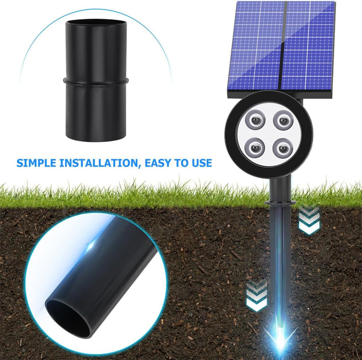 6 Stück Kunststoff Erdspiesse für Solar Wegeleuchten mit Hohlem Rohrdesign Stabile Verbindung und Ei