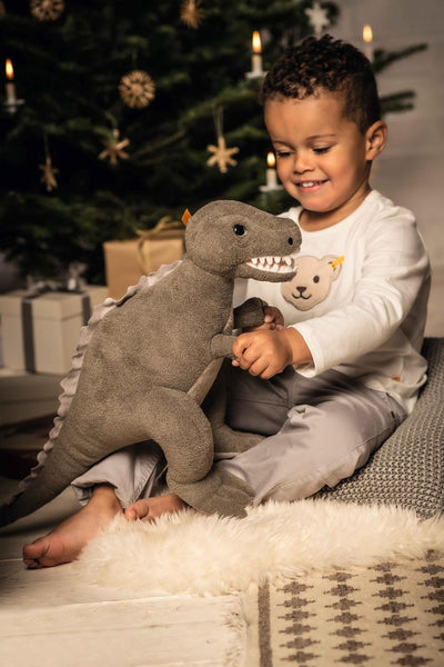 Steiff 067136 Thaisen T-Rex Dino - 45 cm - Kuscheltier - grau Paloma, Paloma