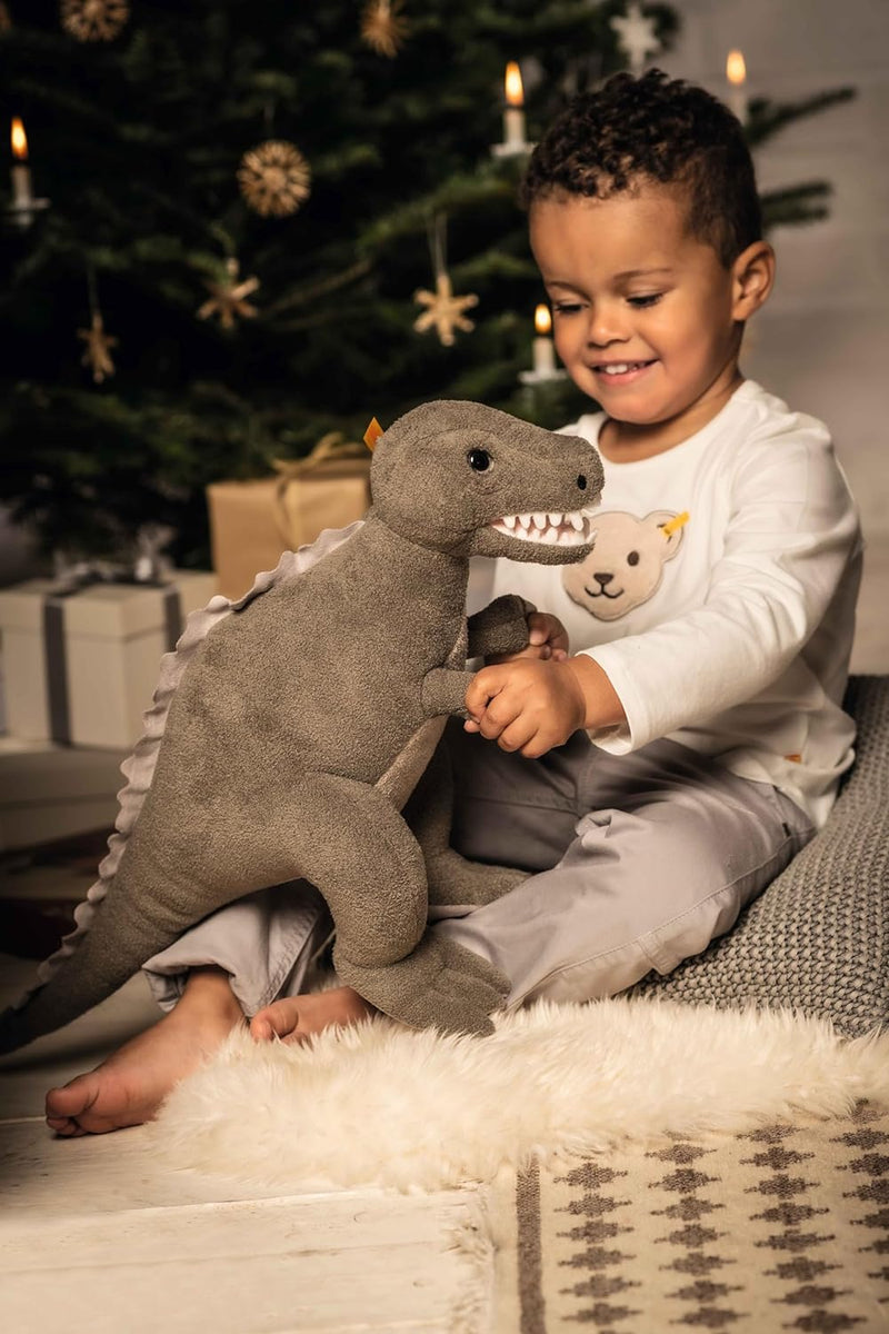 Steiff 067136 Thaisen T-Rex Dino - 45 cm - Kuscheltier - grau Paloma, Paloma