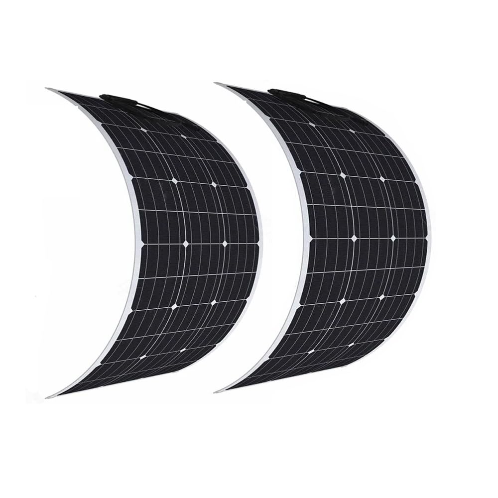 Aysolar 200W 12V Solarpanel Flexibel 2x100W Monokristalline Solarmodul für 12V/24V Batterien Wohnmob