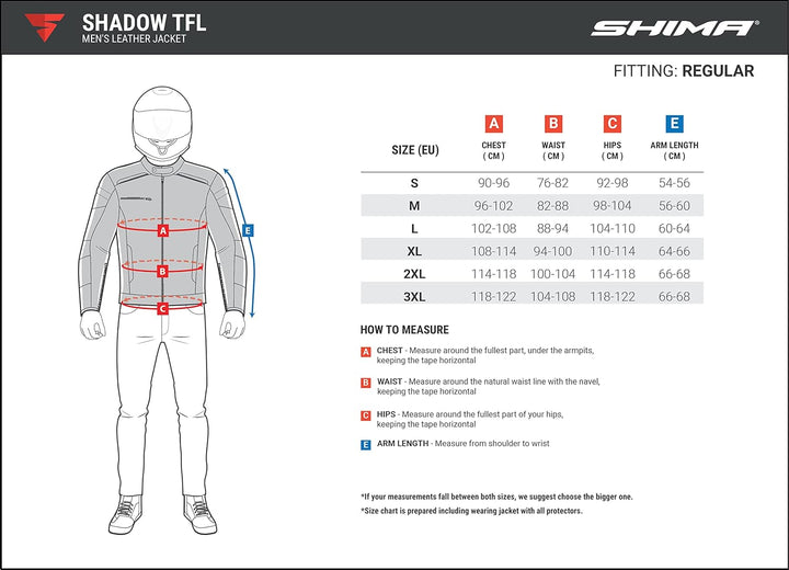 SHIMA SHADOW TFL Motorradjacke Herren | Premium Biker-Lederjacke Belüftet mit CE Rücken, Schulter un