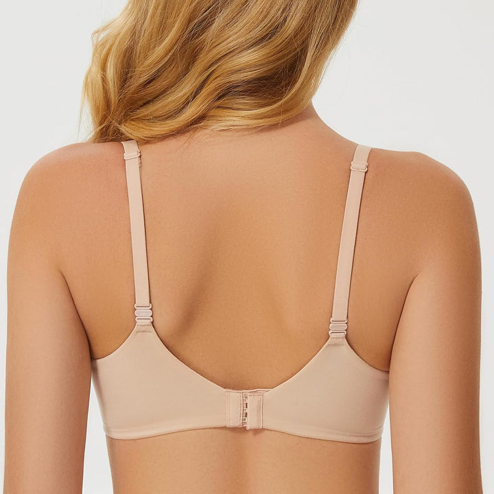 MELENECA Gepolsterter Nahtloser kabelloser Push-up-BH für Damen mit Halt und Hebung 70D Beige, 70D B