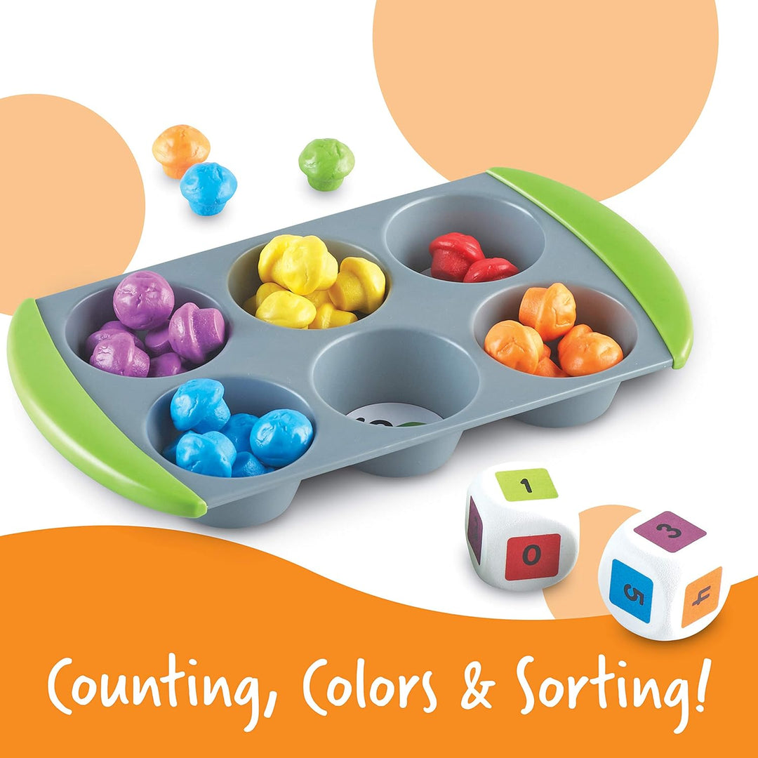 Learning Resources Mini-Muffin Sortier- und Zählspass, Mathematikspiel für Kinder, frühe Rechenferti