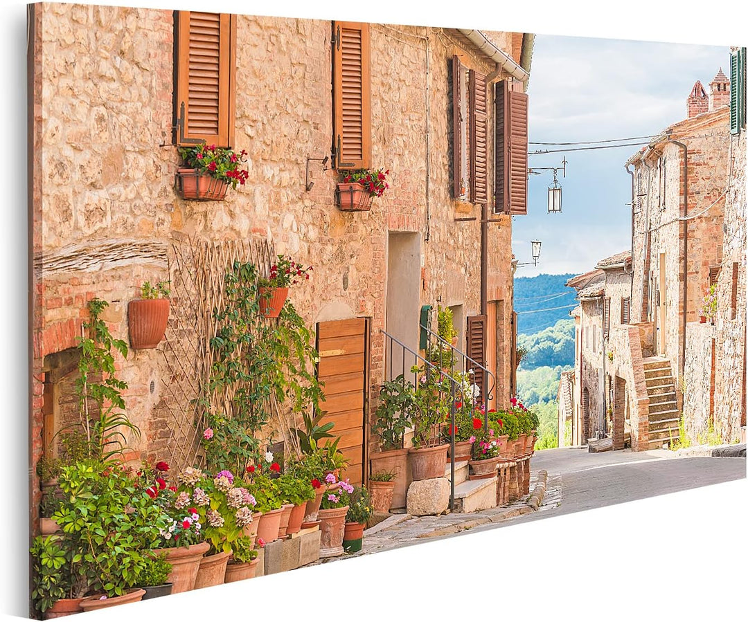 islandburner Bild auf Leinwand Mittelalterliche Altstadt In Der Toskana Italien Bilder Wandbilder Po