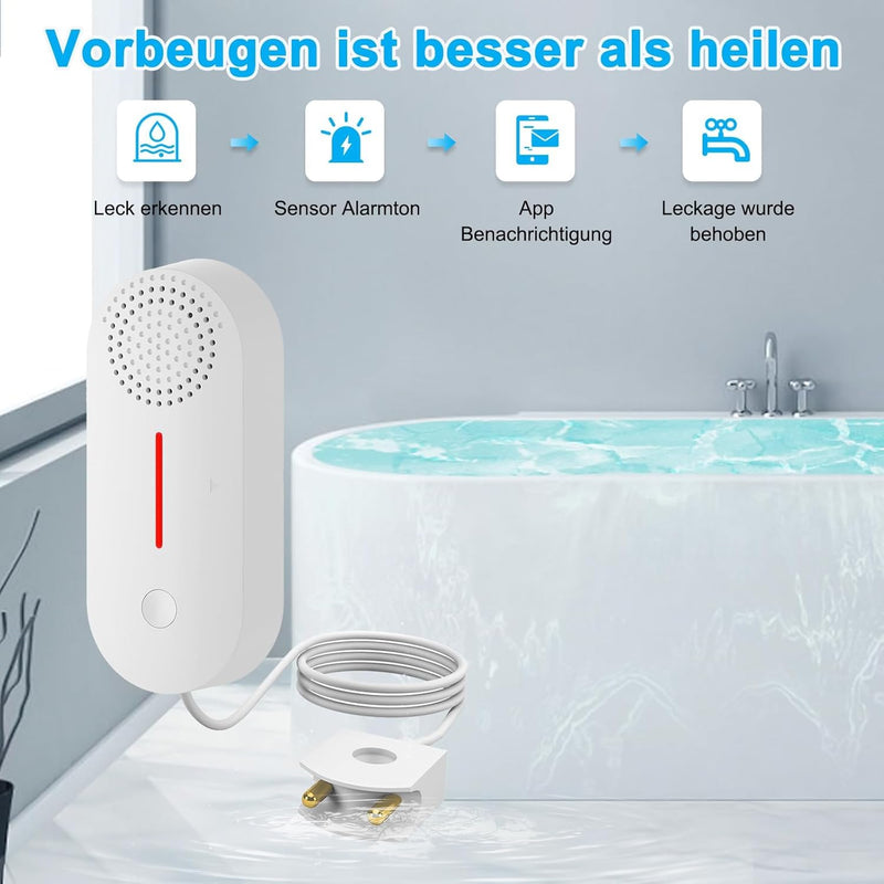 DAYTECH TUYA WiFi Smart Wassermelder Leck Detektor Sumpfpumpe Alarm Level Sensor 2 in 1 Detektor, 10