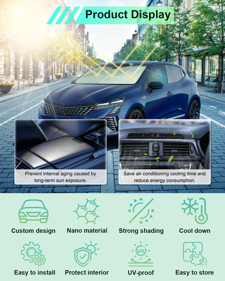 GAFAT Kompatibel mit Renault Clio 5 V 2020-2023 2024 Sonnenschutz Frontscheibe Innen, Clio 5 RS Line