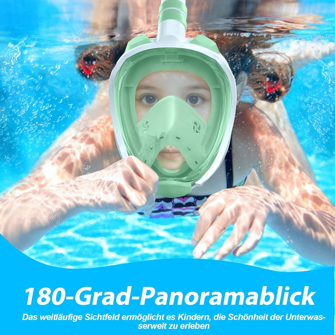 X99 Schnorchelmaske Vollmaske,180-Grad-Sicht Anti-Fog Tauchmaske mit Sportkameras Kompatible, Tauche