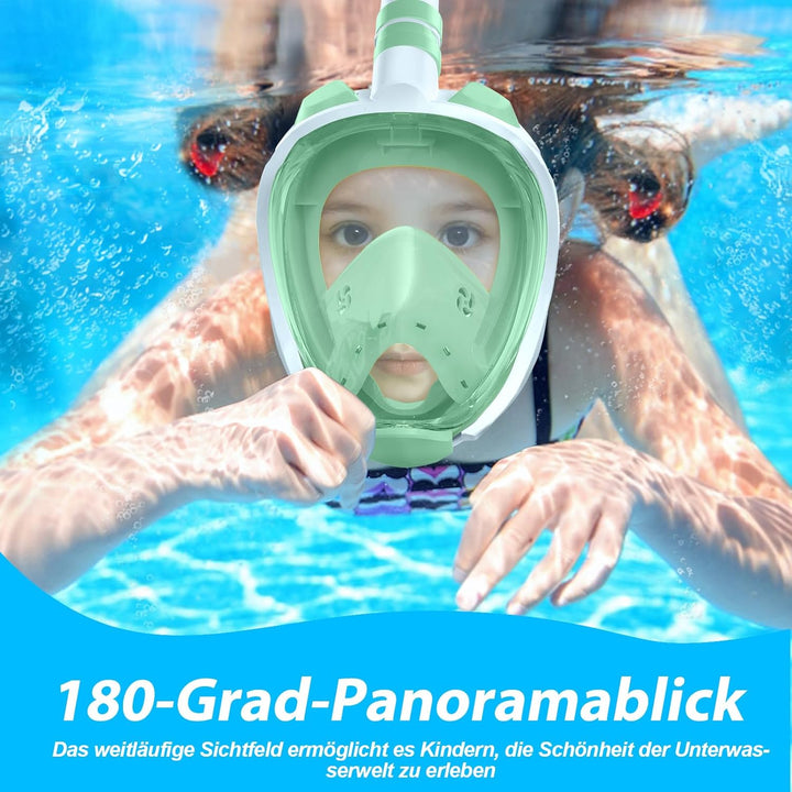 X99 Schnorchelmaske Vollmaske,180-Grad-Sicht Anti-Fog Tauchmaske mit Sportkameras Kompatible, Tauche
