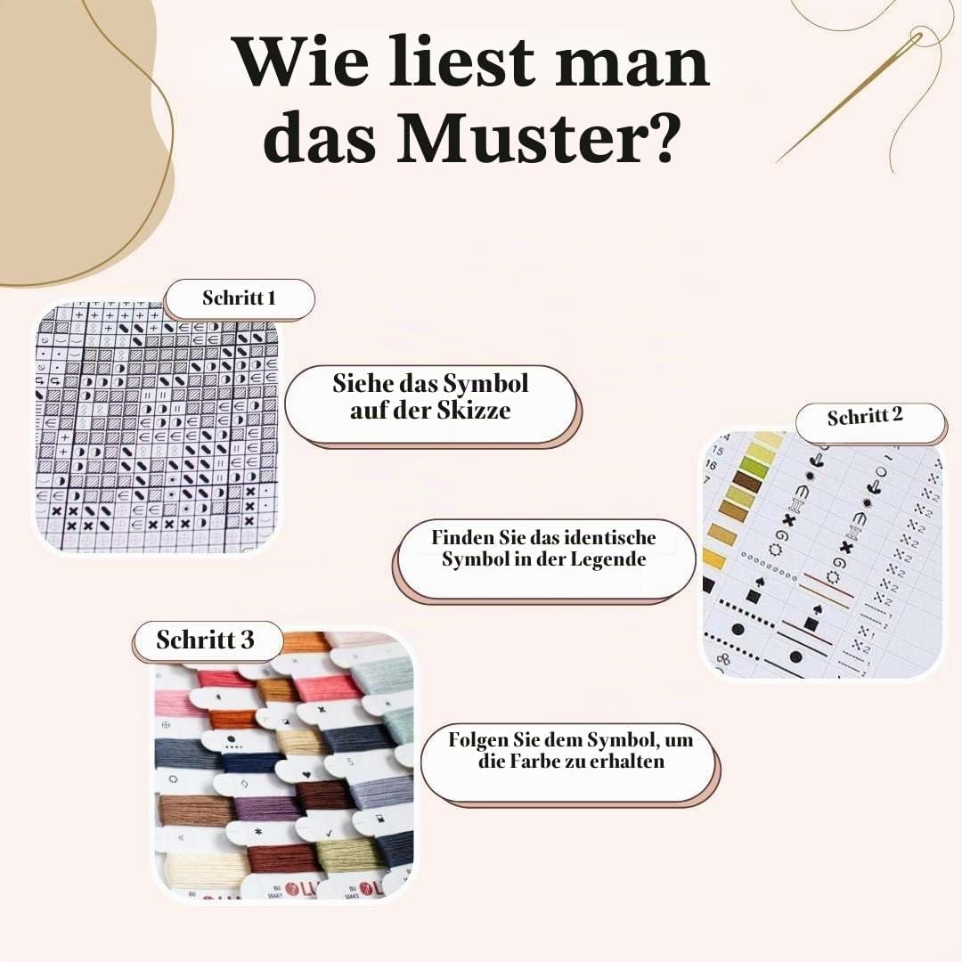 Luca-S BU5001 Kreuzstich Set, Mehrfarbig, 43x44cm