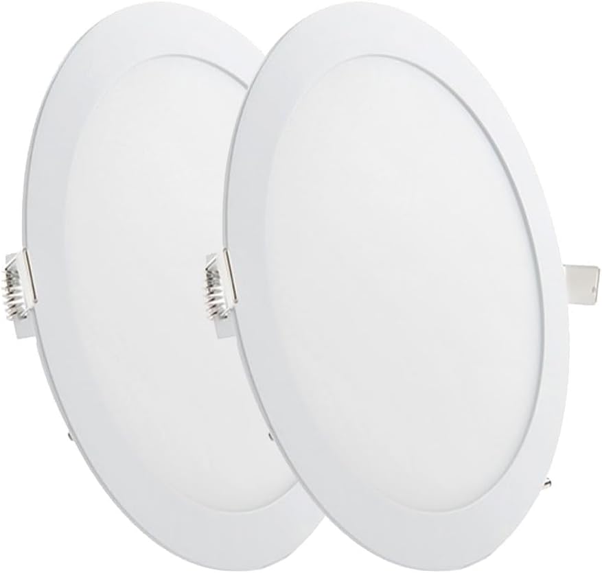 Packung mit 2 LED-Panels 20W 2000Lm 4200ºK Rund 40.000H [GR-RDP15-20W-W-PK2-AP] | Greenice Opal, Opa
