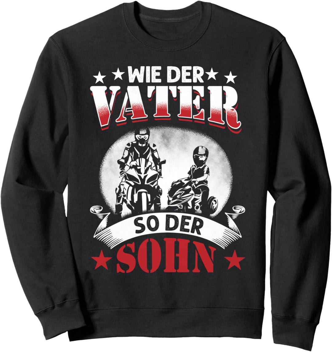 Vater und Sohn Partnerlook Weihnachten Dad Geschenk Motorrad Sweatshirt
