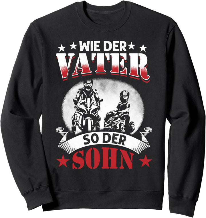 Vater und Sohn Partnerlook Weihnachten Dad Geschenk Motorrad Sweatshirt