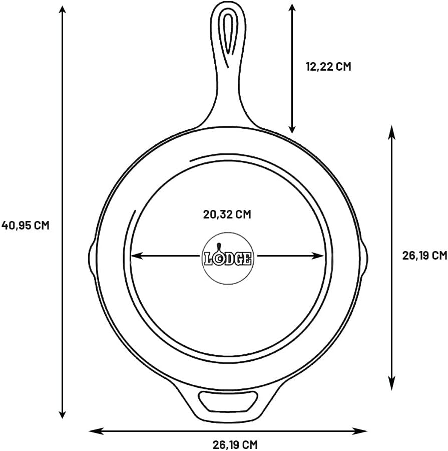 Lodge Gusseisen-Bratpfanne, bereits eingebrannt, Griffhalter, 26 cm Durchmesser Gusseiserne Pfanne G