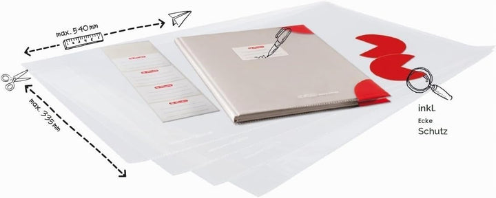Herlitz 50014743 Buchhülle easy cover (Polybeutel, Grösse: 10 Stück) Grösse: 10 Stück Polybeutel, Gr