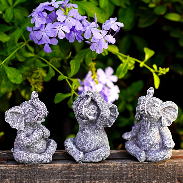 Yoga Elefant Gartenfirguren Zen Gartendeko Deko Wohnzimmer - Harz Elefanten Figuren Miniatur Deko El