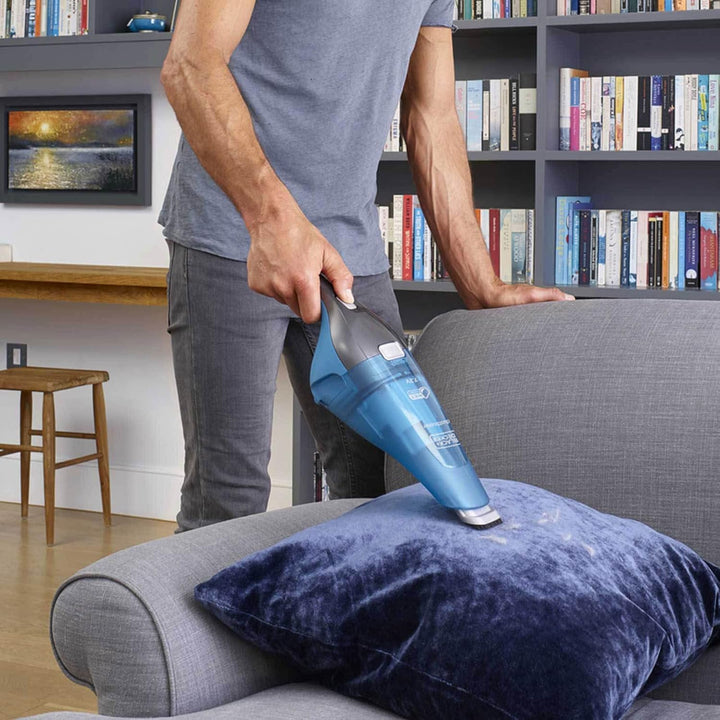 Black+Decker 2-in-1 Nass/Trocken-Handsauger (7.2V, Gummilippe für Nassreinigung aufsteckbar, transpa