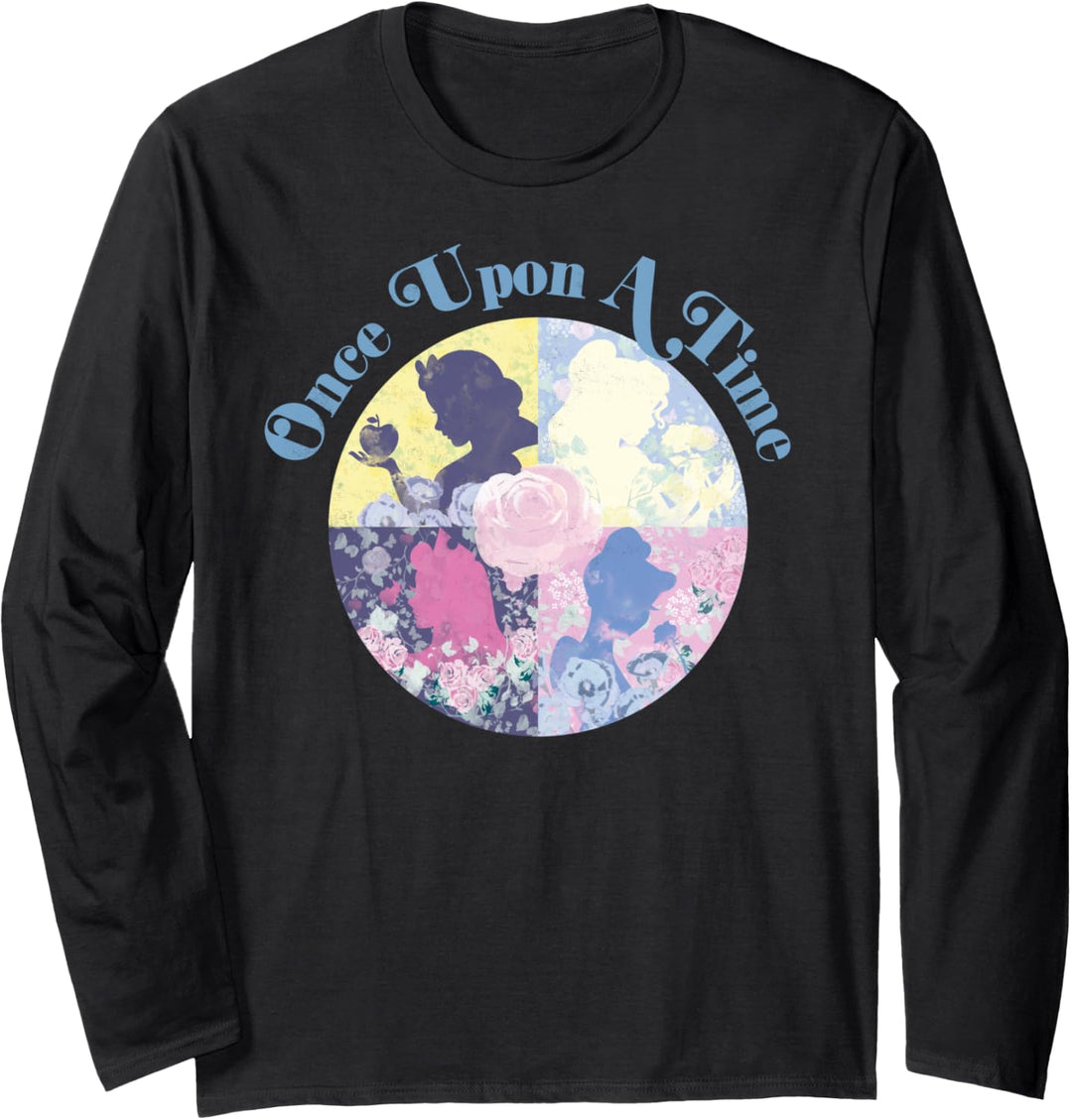 Disney Princess Once Upon A Time Group Circle Silhouette Langarmshirt