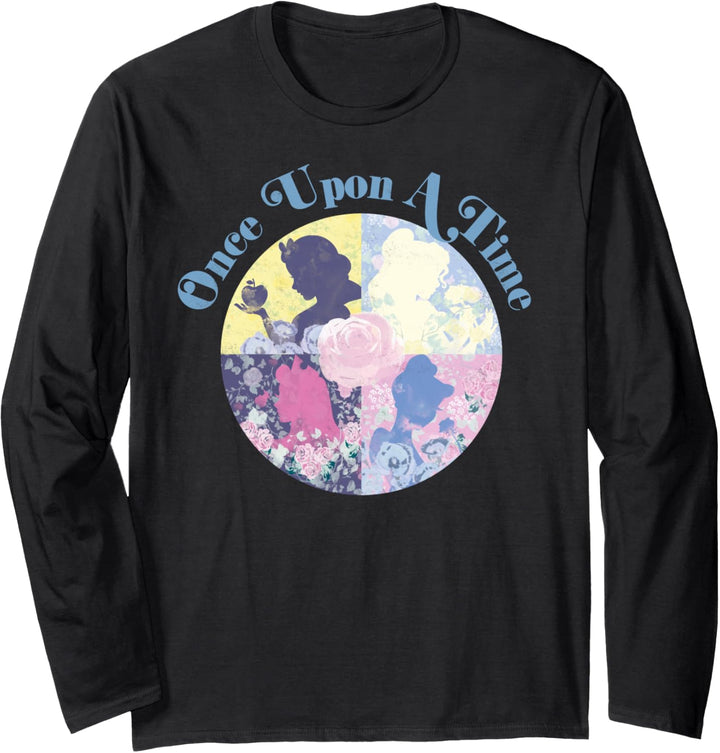 Disney Princess Once Upon A Time Group Circle Silhouette Langarmshirt