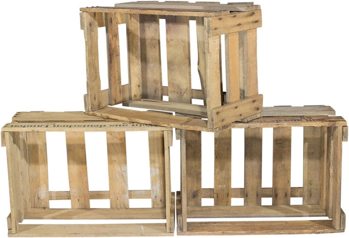 4er-Set alte Weinkisten mit Aufdruck Wein aus Deutschen Landen 46X30,5X24CM