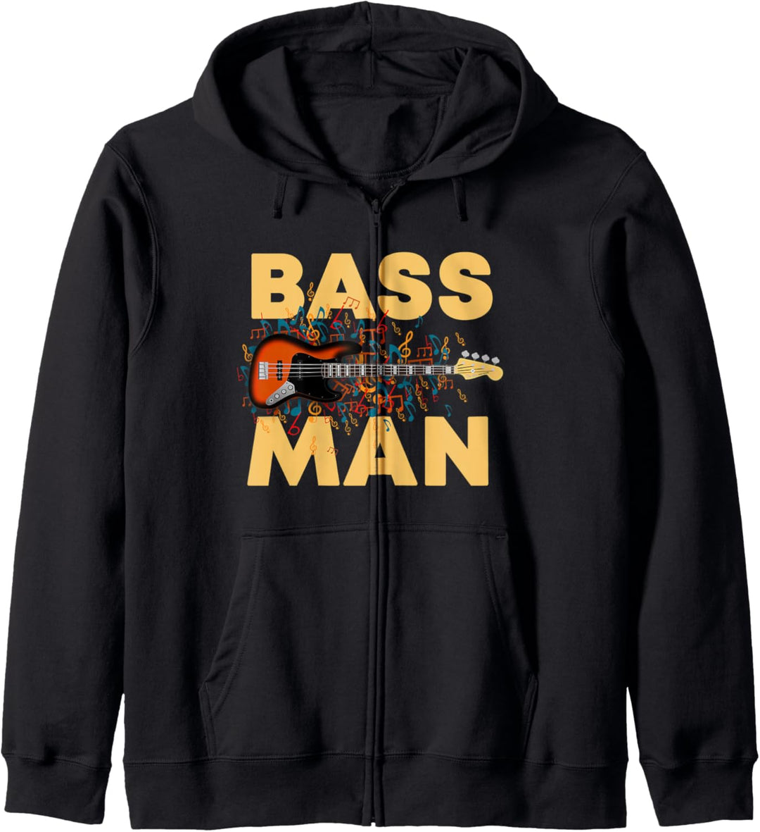 Lustiges Bass Man Design, Bassist, Gitarre Spielen Motiv Kapuzenjacke
