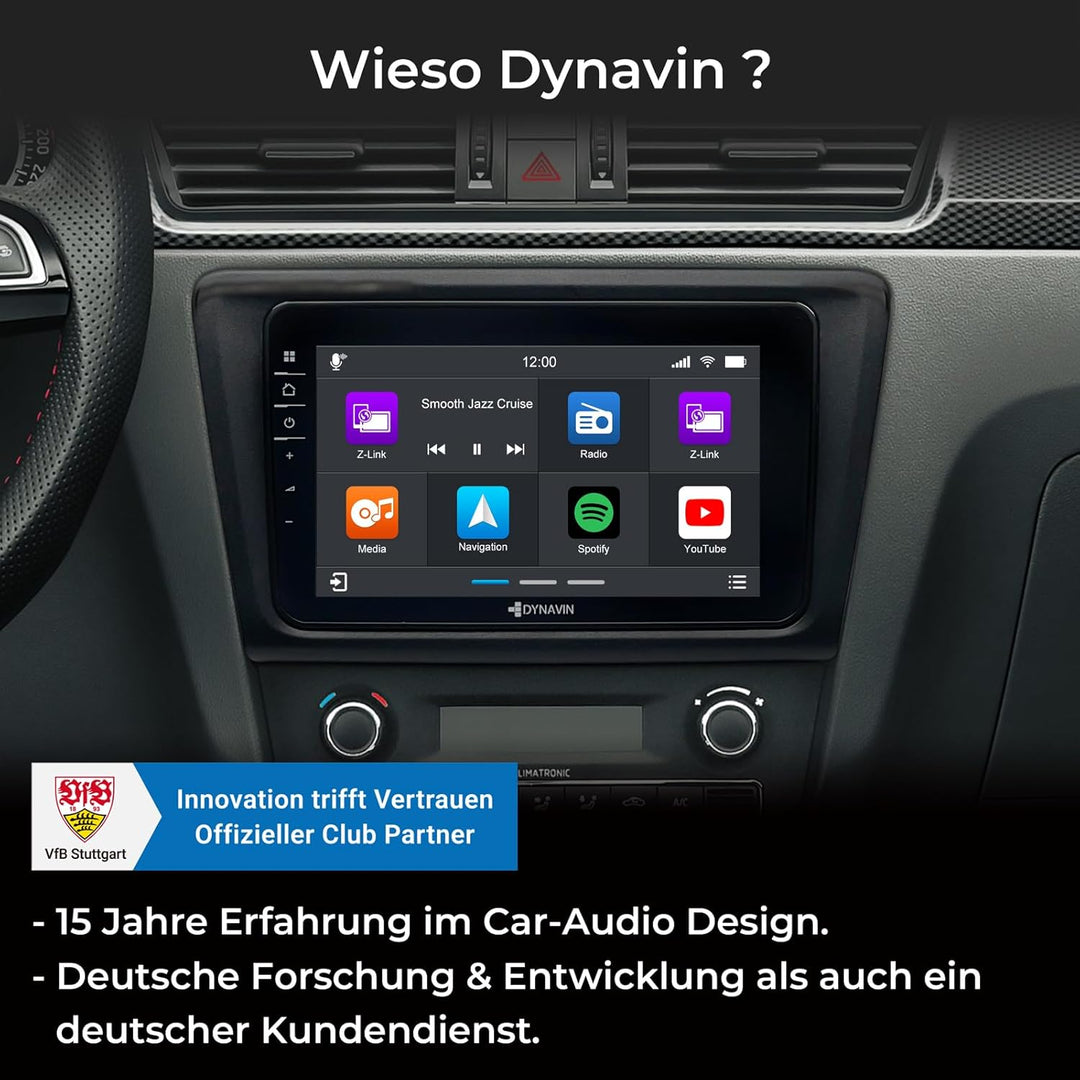 DYNAVIN Android Autoradio Navi für Skoda Rapid Seat Toledo ab 2015; 8 Zoll OEM Radio mit Wireless Ca