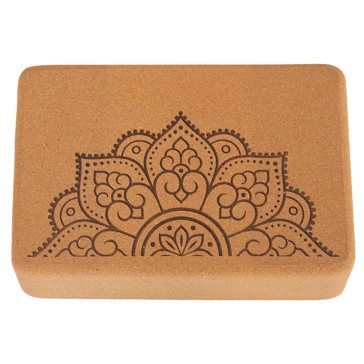 Yoga Block "natural touch" aus Kork/mittlere Grösse/abgerundete Ecken/Klassisches Yogahilfsmittel bz