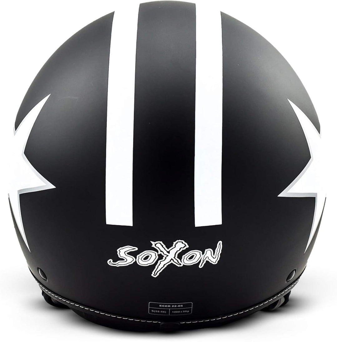 Soxon® SP-301 Star „Green“ · Jet-Helm · Motorrad-Helm Roller-Helm Scooter-Helm Moped Mofa-Helm Chopp