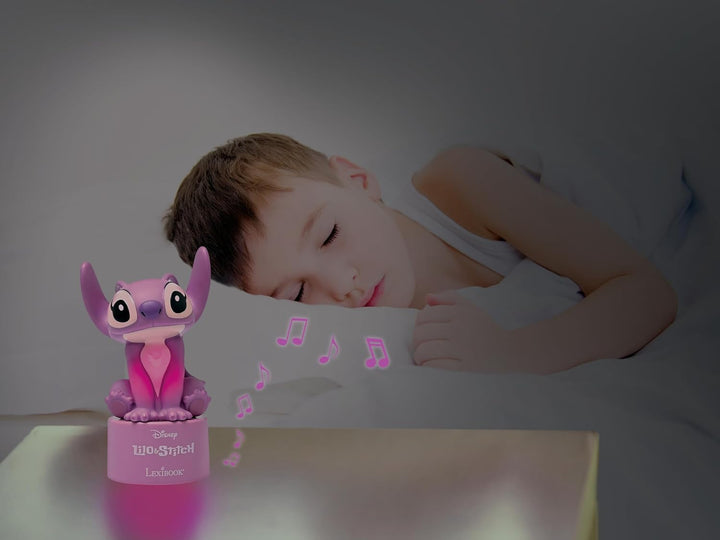 Lexibook, Disney Stitch, Angel Nachtlicht mit Lautsprecher, Farbwechsel, Weiches Licht, Batteriebetr