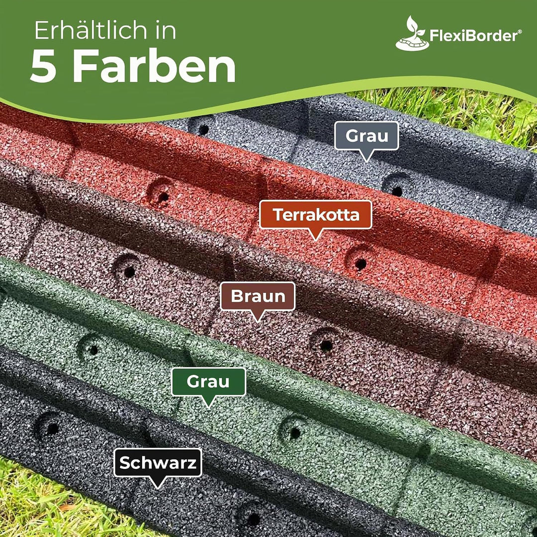 EcoShape FlexiBorder - Flexibel Rasenkante - Beeteinfassung für Rasenflächen - Wege - Erhöhte Begren
