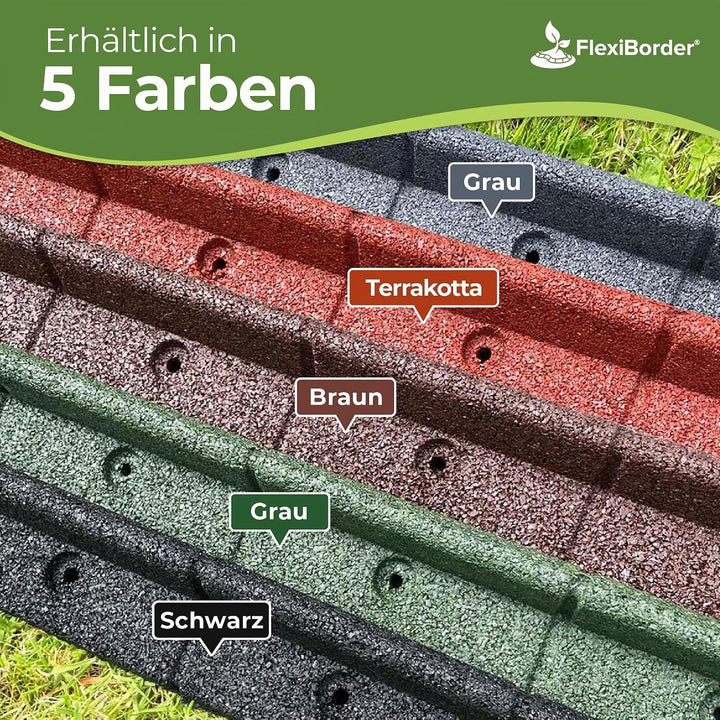 EcoShape FlexiBorder - Flexibel Rasenkante - Beeteinfassung für Rasenflächen - Wege - Erhöhte Begren