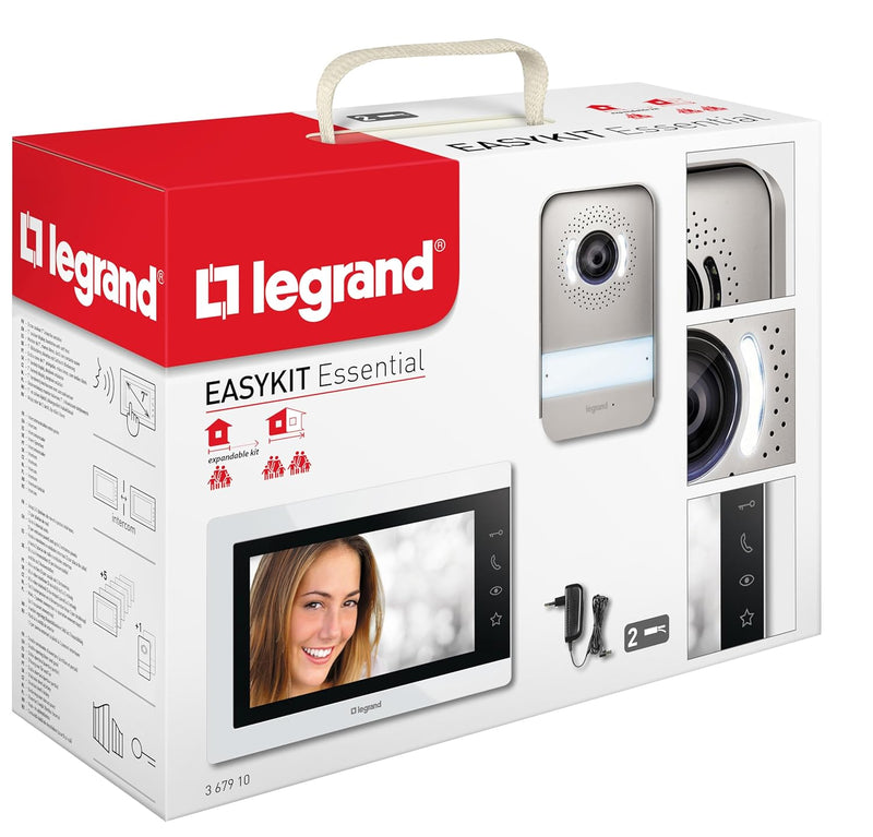 LEGRAND, EASYKIT Essential Video-Türsprechanlagen-Set mit 2-Draht-Anschluss, 7"-Farbmonitor & Weitwi