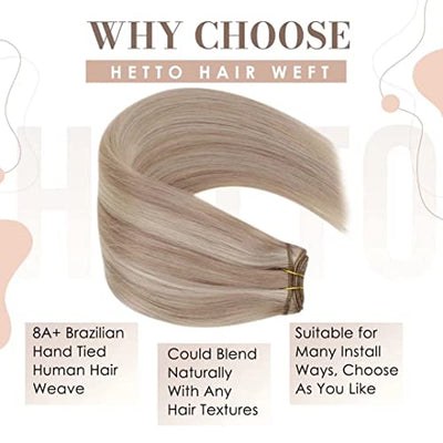 Hetto Echthaar Tressen Extensions Blond Echthaar Extensions Tressen Remy Menschliches Haartressen Ex