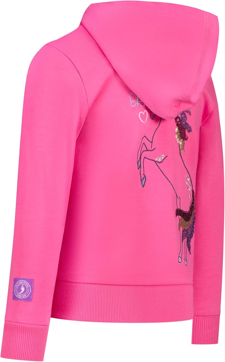 Salt and Pepper Mädchen Girls Sweat Jacket Horse Emb and Sequins Kapuzenpullover (1er Pack) 128-134