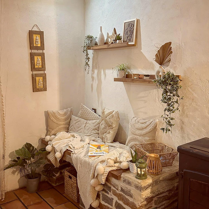MOBILI FIVER, 2er-Set First Bilderregale, 80 cm, rustikale Eiche, Made In Italy 80 x 13 x 8 cm Rusti