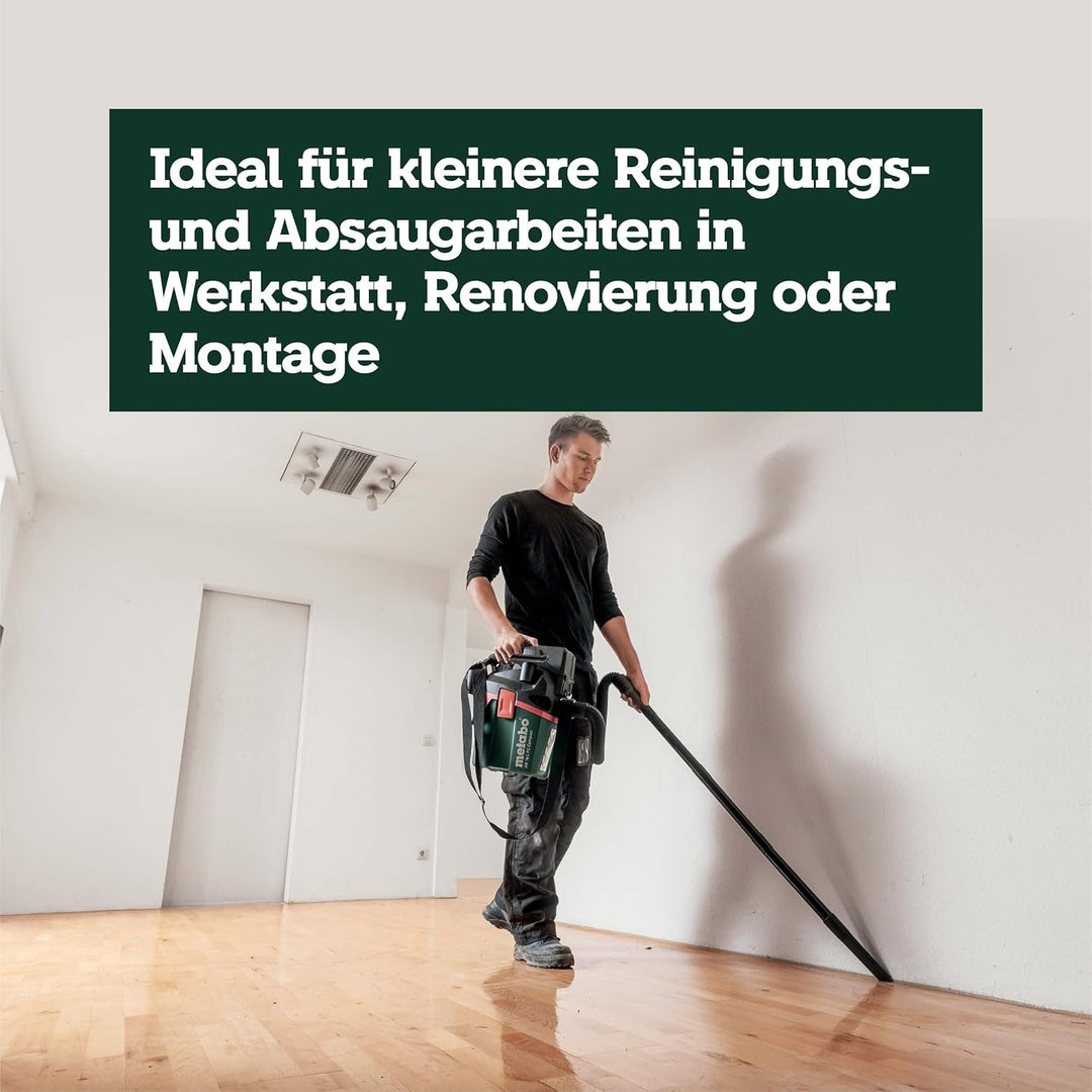 Metabo AS 18 L PC Compact Akku-Sauger 18V - Karton- mit manueller Filterreinigung - 602028850