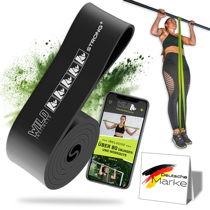 Wild Instincts® Premium Widerstandsbänder Krafttraining/Pull Up Band für Klimmzüge, Fitnessbänder Se