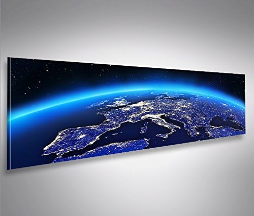 islandburner Bild Bilder auf Leinwand Europa vom Weltall Panorama XXL Poster Leinwandbild Wandbild D