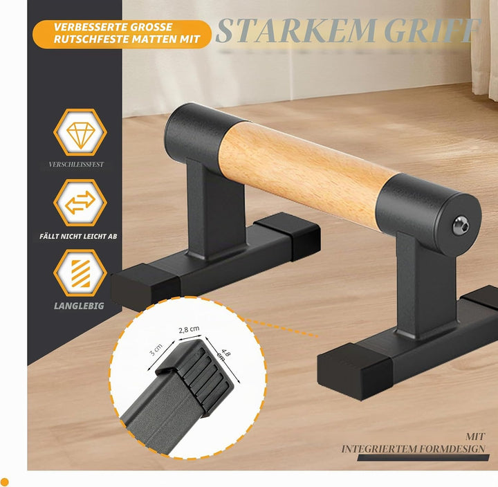 Parallettes, Calisthenics Griffe für Handstand, Push-Ups, Liegestützgriffe Holz für Fitness zuhause