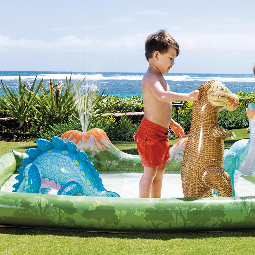 Intex 56132NP - Aufblasbares Play Center Jurassic, Vinyl, Mehrfarbig, 201x201x36 cm