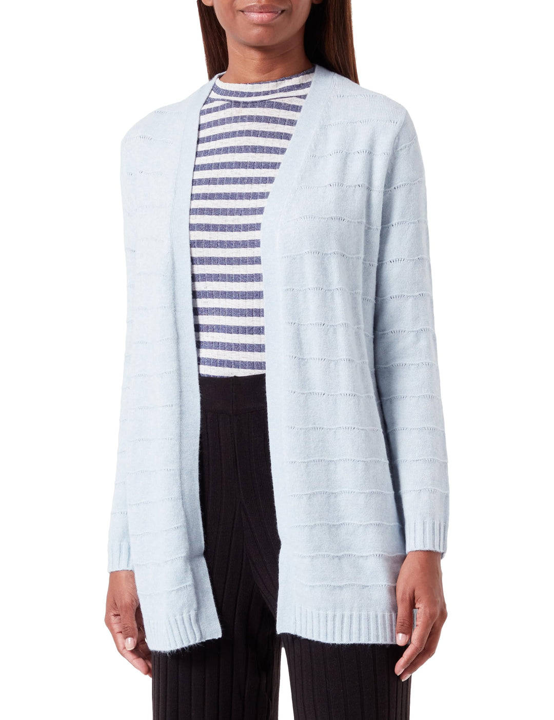 ONLY Damen Onlkatia Ls Struct Open Card Cc KNT Strickjacke, Cashmere Blue/Detail:melange