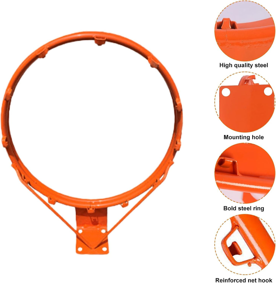 Basketballfelgen, wandmontierter Basketballkorb mit Standard-Stahlfelgen, Nylon-Netz, verstellbare H