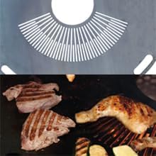 Premium Feuerplatte 100 cm - 5mm dick - Grillring & BBQ-Platte (mit Feinem Grillrost) & 4 Handgriffe